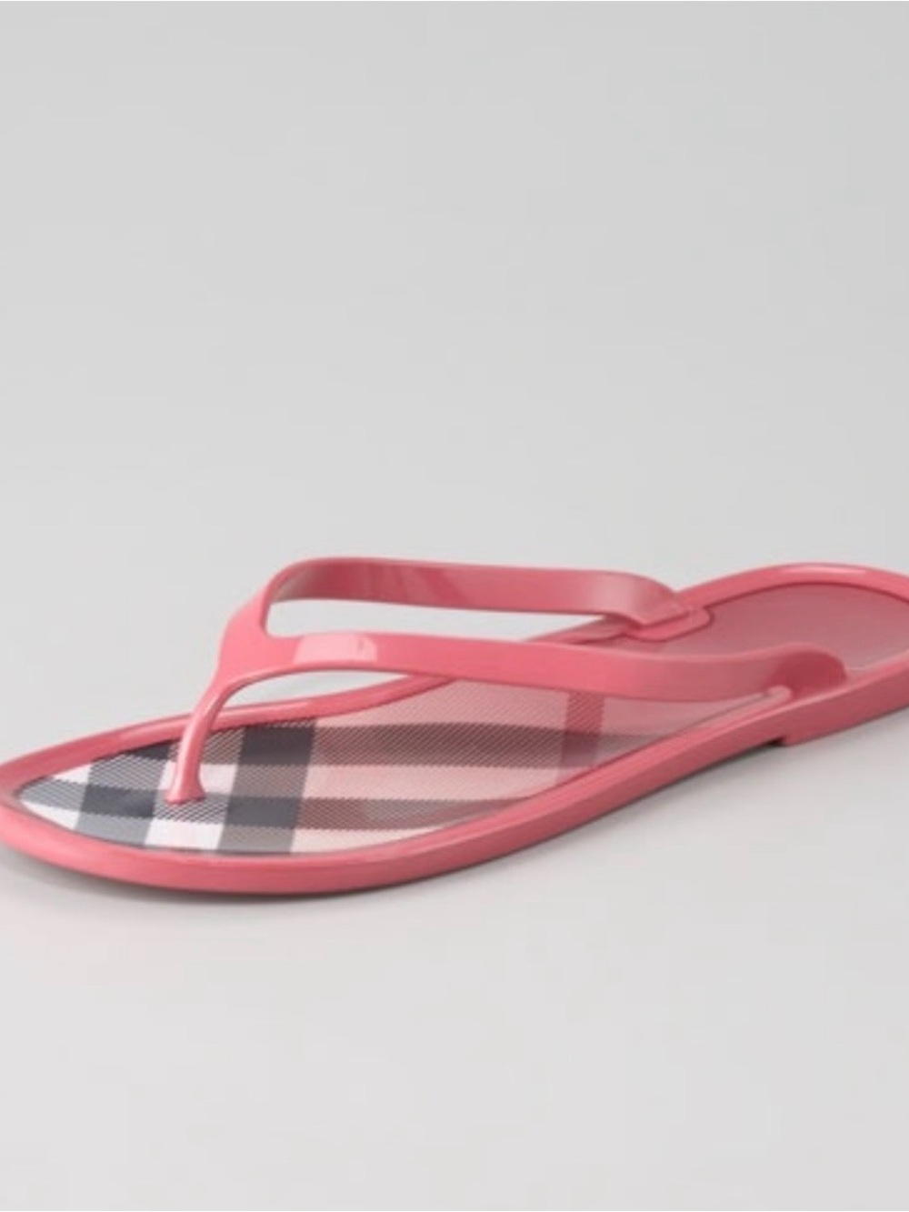 Burberry Pink Plaid Jelly Sandals